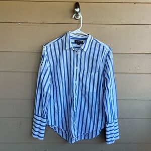 J. Crew Striped Button Down Shirt - Size 4 Preppy Modest Office Nautical